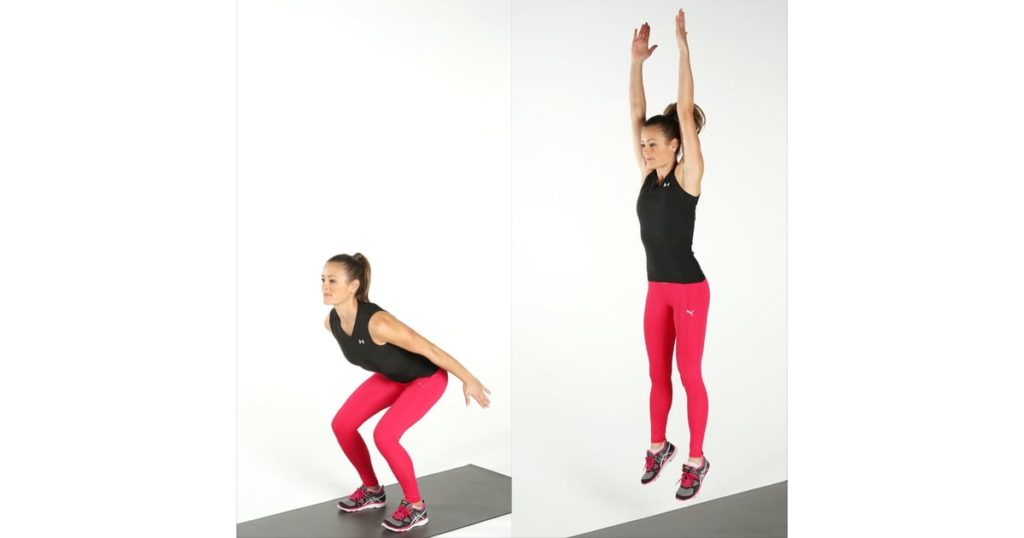 exercice 3 pour raffermir les fessiers squat jump